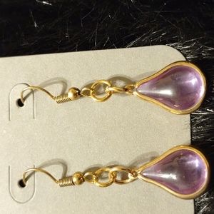 Purple Teardrop Earrings